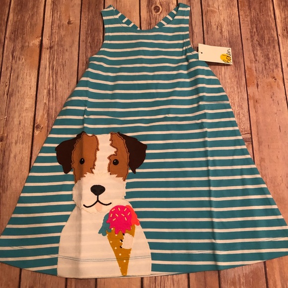 mini boden dog dress NWOT Mini Boden Floral Dog Applique Dress Mini World Explorers
